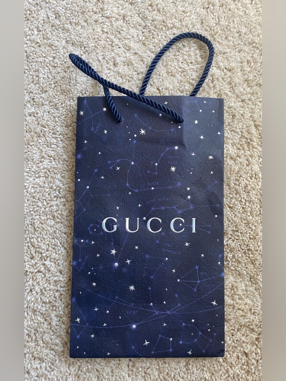 Gucci Navy Constellation Star Gift Bag with Rope Handles